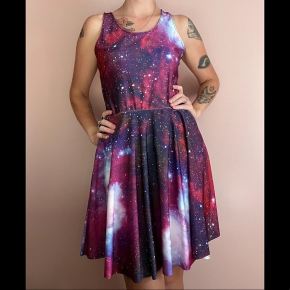 unbranded Dresses & Skirts - Galaxy Skater Dress Large or XL Super Stretchy Tank Sleeveless A Line Cosmic